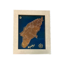 Load image into Gallery viewer, Handmade Glass Island Cutout Art with Frame: Rhodes/Ρόδος (free USA shipping included)
