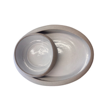 Load image into Gallery viewer, 2-Piece Set: Ceramic Stoneware Glazed Platter and Bowl (2 color choices)