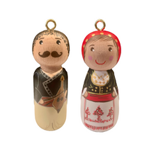 Load image into Gallery viewer, Hand-painted Wooden Figurine: Cretan Woman (free USA shipping included)