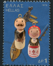 Load image into Gallery viewer, Hand-painted Wooden Figurine: Cretan Woman (free USA shipping included)