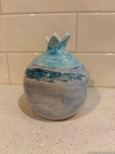Load image into Gallery viewer, Ceramic Pomegranate: Medium with Greek Island Design (free USA shipping included)