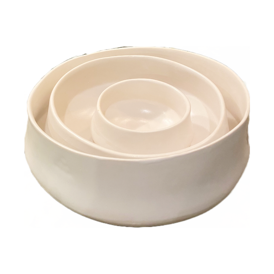 Ceramic Nesting Bowl 3-piece Set “Thalia” (free USA shipping included)