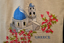 Load image into Gallery viewer, Santorini Church Embroidered Tote Bag