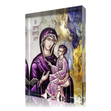 Load image into Gallery viewer, Plexiglass Orthodox Icon: Panagia Prousiotissa/Παναγία Προυσιώτισσα (free USA shipping included)