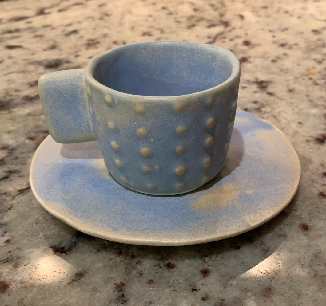 Ceramic Demitasse Cup and Saucer Set “Roubos” (free USA shipping included)