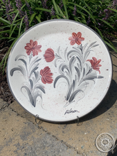 Load image into Gallery viewer, Ceramic Red and Gray Round Plate (free USA shipping included)