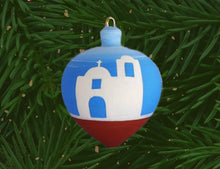 Load image into Gallery viewer, **PRE-ORDER** Greek Orthodox Archdiocese of America's Ionian Village Summer Camp Fundraiser: Hand-Painted Chapel Spinning-Top Ornament (free USA shipping included)