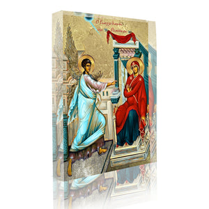 Plexiglass Orthodox Icon: The Annuciation of the Theotokos/Ο Ευαγγελισμός της Θεοτόκου (free USA shipping included)