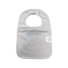 Load image into Gallery viewer, Embroidered Baby Bib “Agape Mou” Design—Multiple color choices (free USA shipping included)
