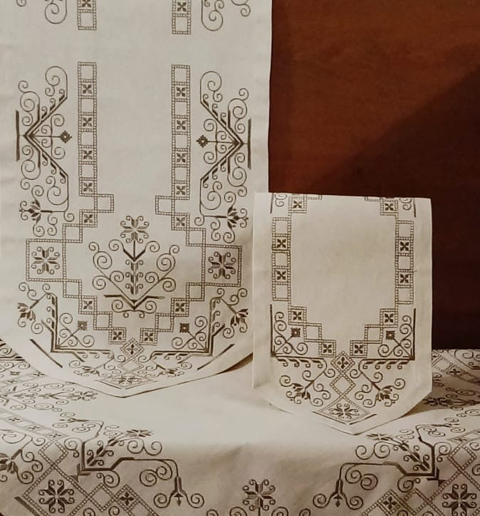 Embroidered Table Runner: “Lefkaditiko” (free USA shipping included)