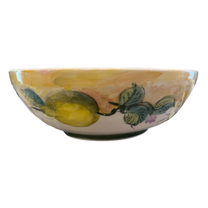 Ceramic Lemons and Pears Large Salad Bowl (free USA shipping included)
