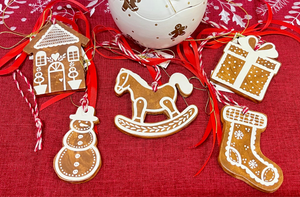 Ceramic Gingerbread Ornament: Christmas Gift (free USA shipping included)