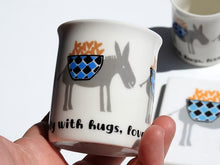 Load image into Gallery viewer, Ceramic Espresso Cup: Donkey (free USA shipping included)

