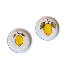 Load image into Gallery viewer, Ceramic Round Trinket Dish Lemon Design—Multiple design choices (free USA shipping included)
