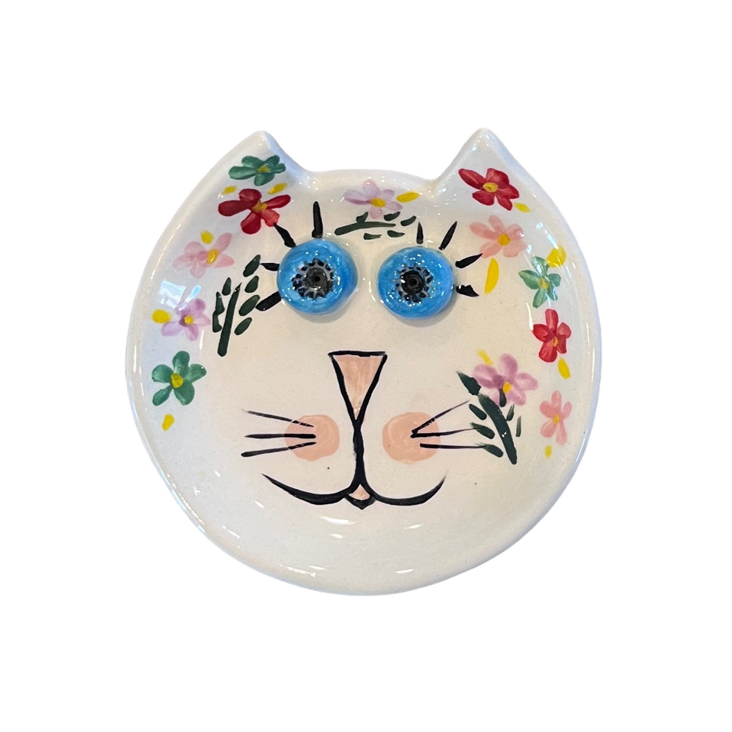 Ceramic Cat Trinket Dish (free USA shipping)