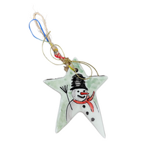 Load image into Gallery viewer, Ceramic Star Christmas Ornament—Multiple design choices (free USA shipping included)
