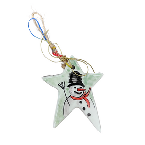 Ceramic Star Christmas Ornament—Multiple design choices (free USA shipping included)