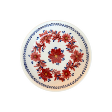 Load image into Gallery viewer, Ceramic 7” Bowl with Red and Blue Florals Design (free USA shipping included)
