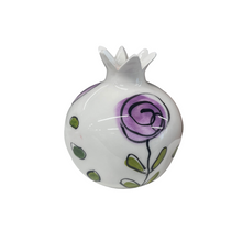 Load image into Gallery viewer, Ceramic Pomegranate: Purple Flowers Design
