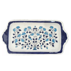 Ceramic Blue and White Tray with handles #2 (free USA shipping included)