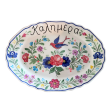 Load image into Gallery viewer, Ceramic Florals and Birds Oval Platter—Multiple design choices (free USA shipping included)

