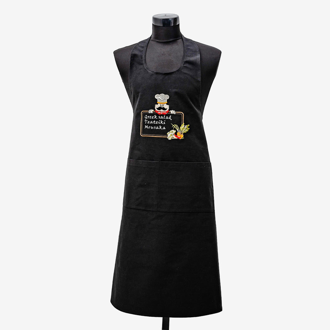 “Greek Dishes” Embroidered Apron (free USA shipping included)