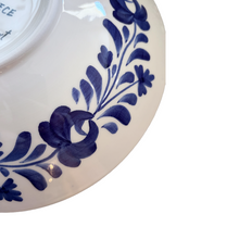 Load image into Gallery viewer, Ceramic 9.5” Shallow Bowl with Blue Floral Design (free USA shipping included)
