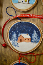 Load image into Gallery viewer, Wooden Painted Rustic “Slice” Ornament Multiple design choices (free USA shipping included)
