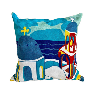 "Firostefani" Pillow Cover