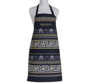 Apron Greece White with Black and Gold (free USA shipping included)
