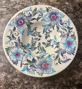 Ceramic Blue Floral Risotto/Pasta Bowl (free USA shipping included)