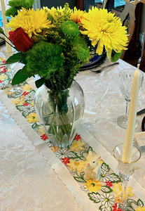 Cutout Rooster and Florals Table Runner (free USA shipping included)