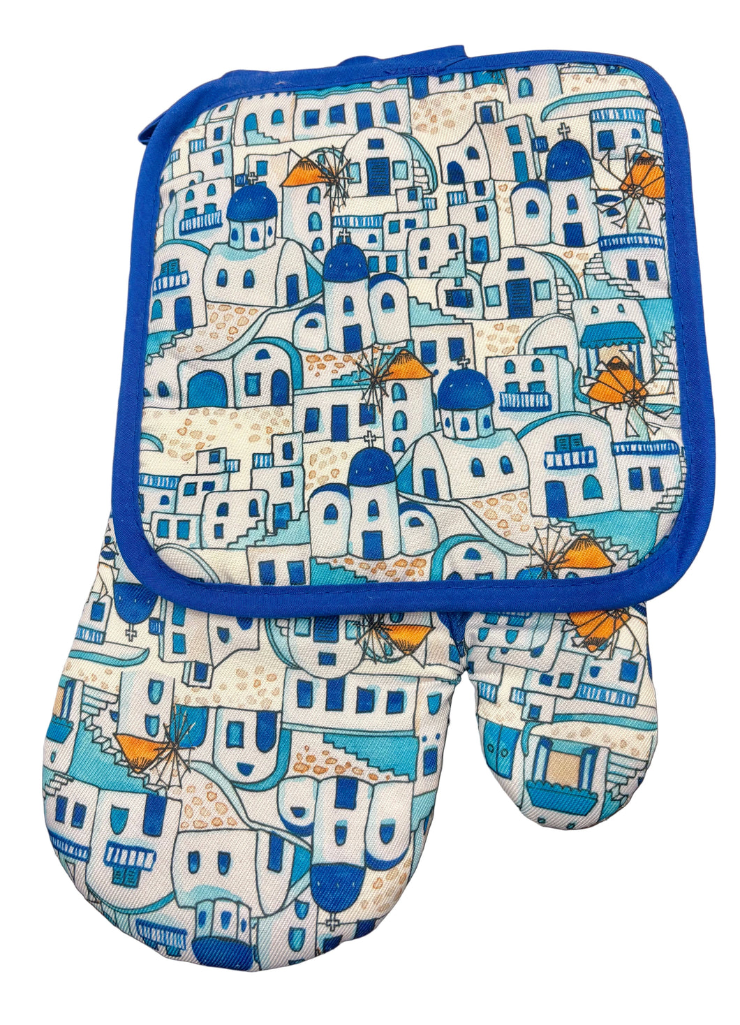 Kitchen Oven Mitt 2 piece set Cycladic Village