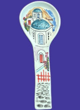 Load image into Gallery viewer, Ceramic Spoon Rest: Greek Island Designs Large
