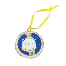 Load image into Gallery viewer, Wood Slice Ornament: Christmas Bear

