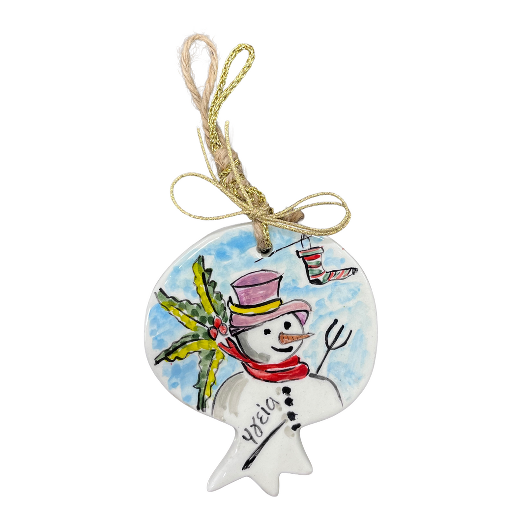 Ceramic Pomegranate Christmas Ornament—Multiple design and size choices (free USA shipping included)