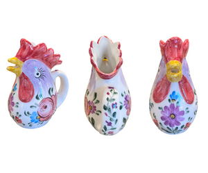 Ceramic 7” Rooster Pitcher—Multiple design choices (free USA shipping included)