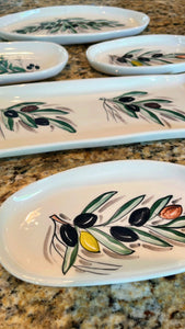 Ceramic Oval Tray Olives Design—Multiple choices (free USA shipping included)