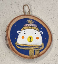 Load image into Gallery viewer, Wooden Handpainted Ornament: Christmas Bear
