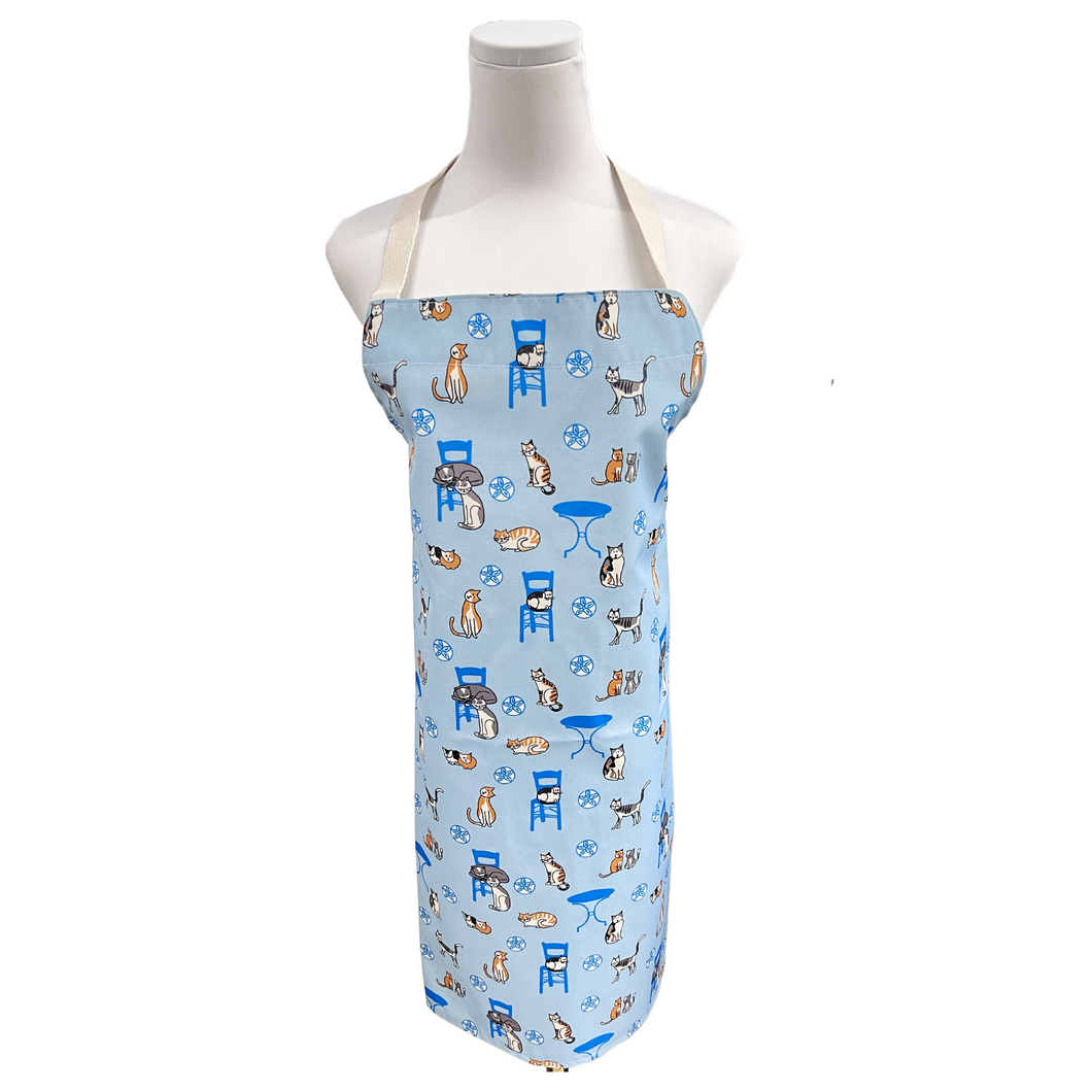 Apron Greek Cats Design Wipeable Fabric(free USA shipping included)