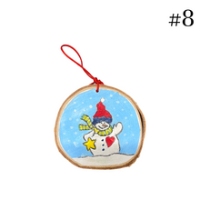 Load image into Gallery viewer, Wooden Painted Rustic “Slice” Ornament Multiple design choices (free USA shipping included)
