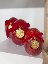 Load image into Gallery viewer, Ceramic Red Egg with Ribbon and Constantinato Coin—only large size left
