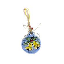 Load image into Gallery viewer, Ceramic Round Christmas Ornament—Multiple design and size choices (free USA shipping included)
