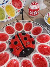 Load image into Gallery viewer, Ceramic Ladybug 10.5” Egg Platter (free USA shipping included)
