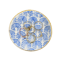 Load image into Gallery viewer, Jewelry Dish with Blue Scallops Design (free USA shipping included)
