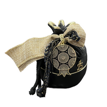 Load image into Gallery viewer, Ceramic Matte Black Two-Piece Pomegranate with Charms (free USA shipping included)
