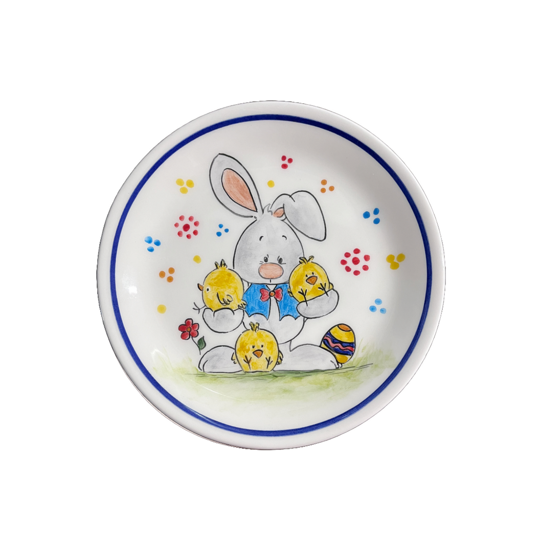 Ceramic Easter Bunny Round Plate—Multiple design choices (free USA shipping included)
