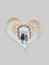 Load image into Gallery viewer, Ceramic Heart Trinket Dish multiple design choices (free USA shipping)
