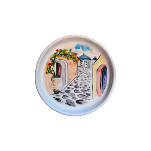 Ceramic 8” Round Plate Island Design (free USA shipping included)