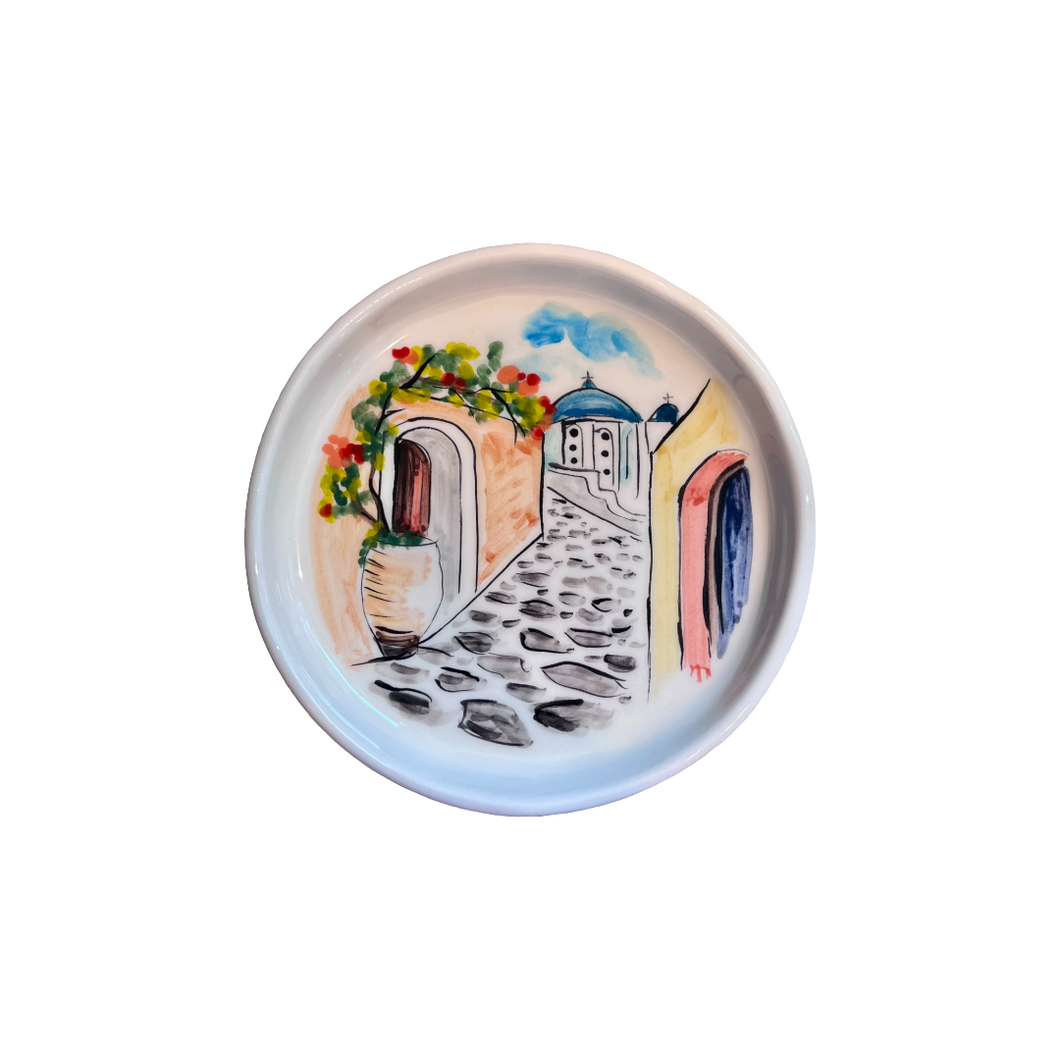 Ceramic 8” Round Plate Island Design (free USA shipping included)